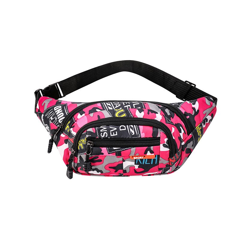 Moda spalla marsupi amanti Camouflage marsupio alpinismo all'aperto Messenger Bag tempo libero Versatile colore Trend Bag: rose