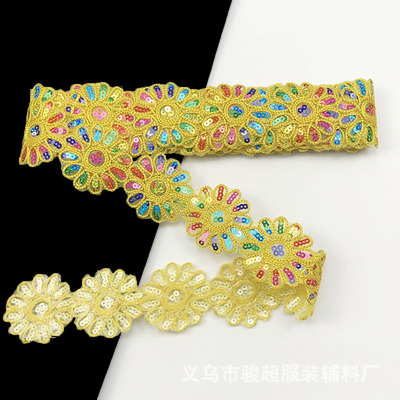 4.5Yards Lovertjes Bloem Kant Lint Gordijn Versieringen Gordijn accessoires Kant Trim Decoratie Kleine kant 6cm breed