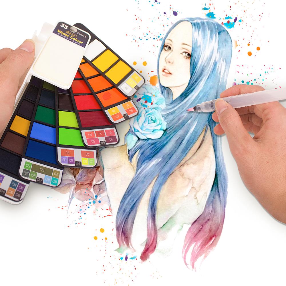 Professionele Aquarel Schildert 18 24 33 42 Kleuren Solid Aquarel Reizen Set Voor De Kunstenaar Art Levert Draagbare Tekening Kits