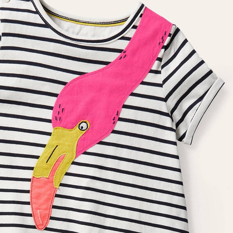 Summer Kids Clothes Girls Dresses O-neck Short Sleeve Children Clothing Beach Dress for Girl Striped School Clothes