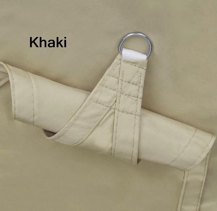 2*2*2m Dreieckige Polyester Regendicht Leinwand Sonnenschirm Netz Sonne Schutz Haus Hof Baldachin Sonne Sonnensegel markise Camping Schatten Tuch: khaki