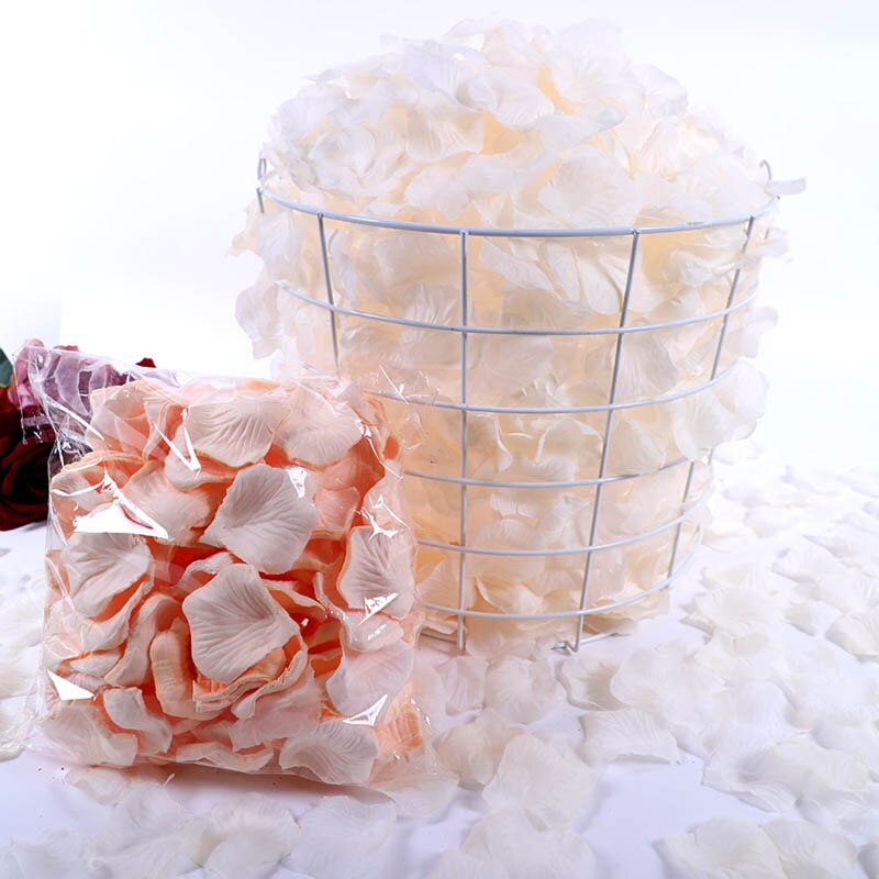 500Pcs/Lot 5*5cm Silk Rose Petals Gold Red 14 Colors Wedding Petale De Rose Mariage Romantic Artificial Rose Flower Petals: 19-Champange