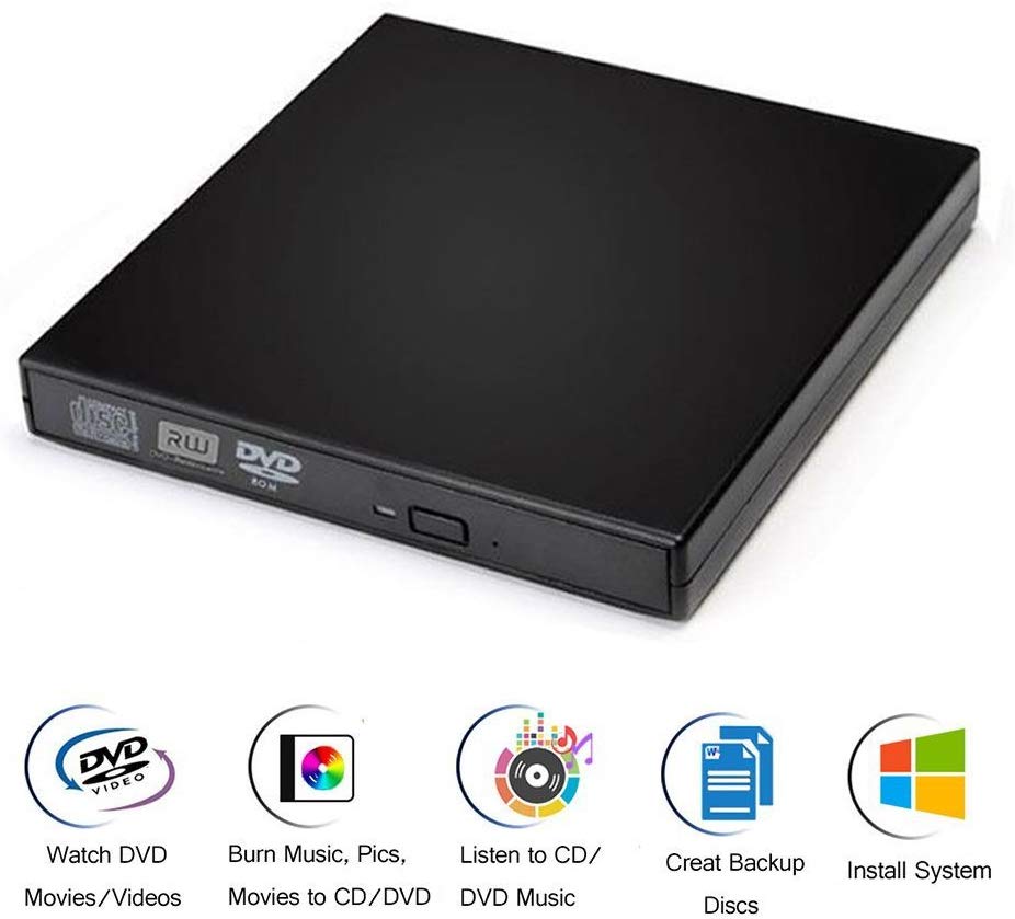 USB 2.0 External USB CD/DVD-RW Writer Burner External Hard Drive For Laptop PC Mac Macbook Pro CD RW DVD ROM Intelligent Burning: Default Title