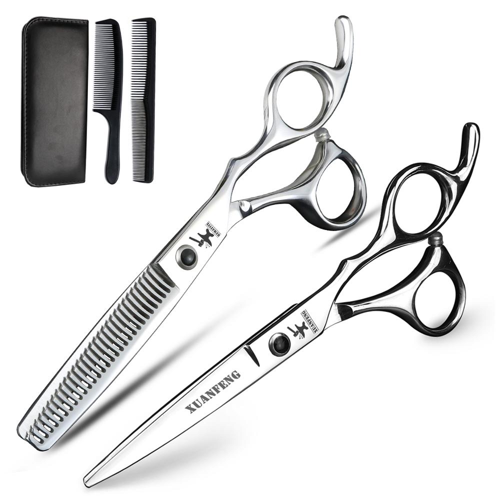 hairdressing scissors 6 inch 5/5.5/6.5/7/8 inch hair cutting thinning scissors Barbershop hairdressing tool set: Set Thinning 25-30