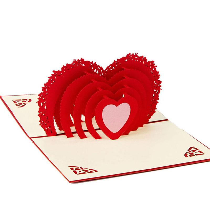 3D drei dimensionale gruß karte jahrestag valentinstag gruß Schild karte hoch karte kreative liebhaber F6G8