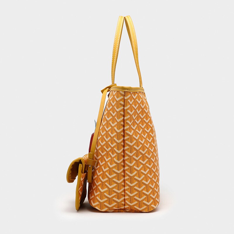 Style Korea Trendy Dog Tooth Tote Bag Size Picture-Mother Bag Waterproof PU Large-Capacity Shopping Bag