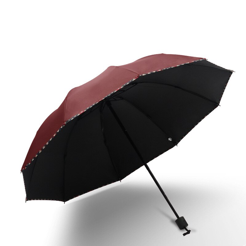 Umbrella Rain And Sun Dual-Use Umbrella Ten Bone Three-Fold Umbrella Manual Folding Umbrella Large Double: D