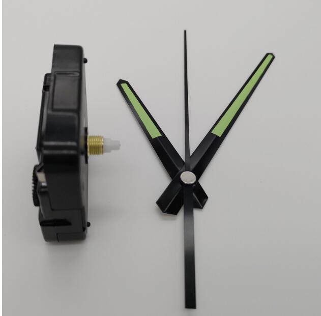 50 stücke welle 6mm DIY Uhr Mechanismus Bausatz Für Uhr Teile Fluoreszierende grün Hand Wanduhr Quarz uhr Bewegung