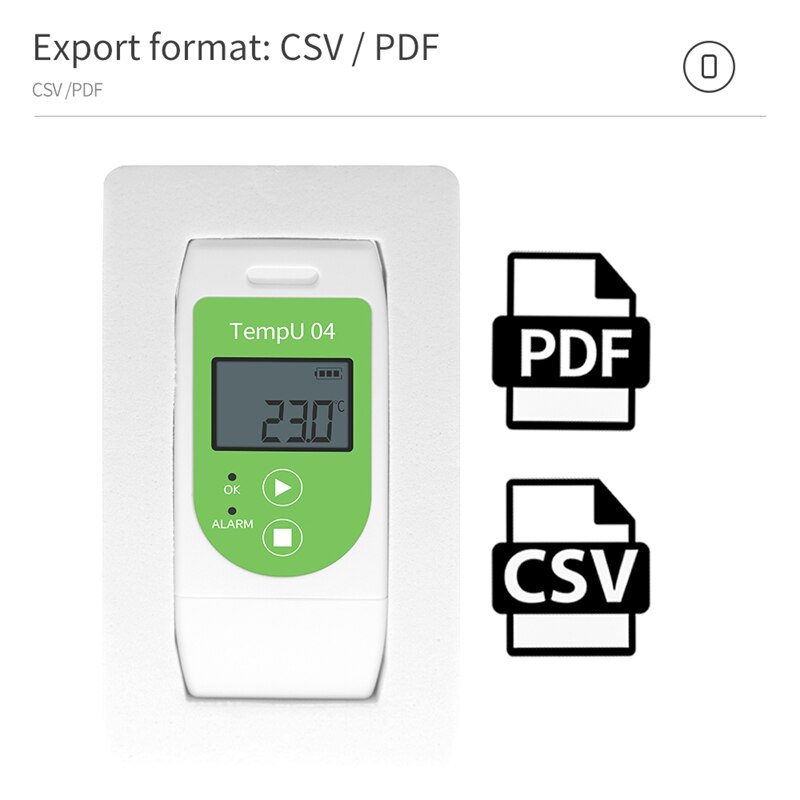USB Temperature Data Logger Reusable Temperature Recorder Tempu 04 PDF Report Temperature Record Instrument