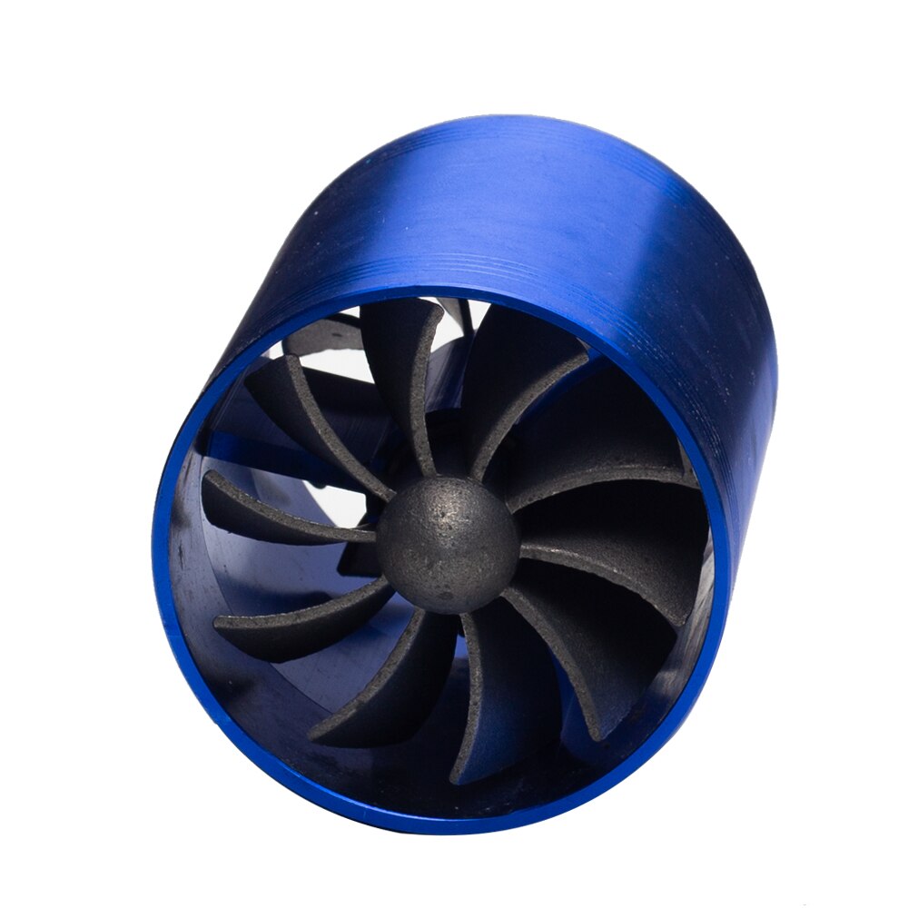 Mi2KA Neo Chrome Turbine Air Intake Double Turbo Fan System 2.5-3.0 | Aluminum Propellers With Blue Casing