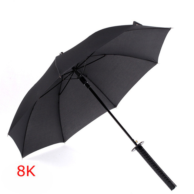 Paraguas espada de samurái japonesa tipo Ninja Paraguas recto para lluvia mango largo a prueba de viento: 8K