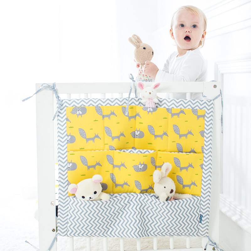 Baby hængende opbevaringstaske arrangør til babysenge krybbe arrangør babyseng tilbehør sengelomme nyfødt tremmeseng sengetøj vugge tremmeseng: No4