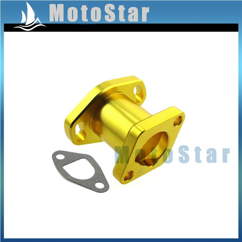 Mini cykel go kart insugsgrenrör för rovdjur 212cc gx200 196cc motor: Guld-