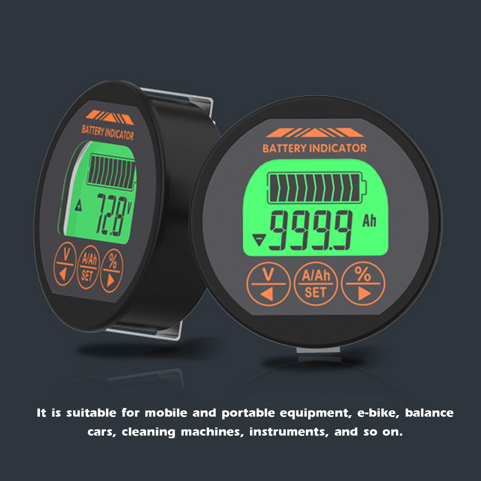Electric Bike Battery Tester Battery Capacity Monitor Indicator E-bike Lithium Battery Ammeter Voltmeter Voltage Current Meter