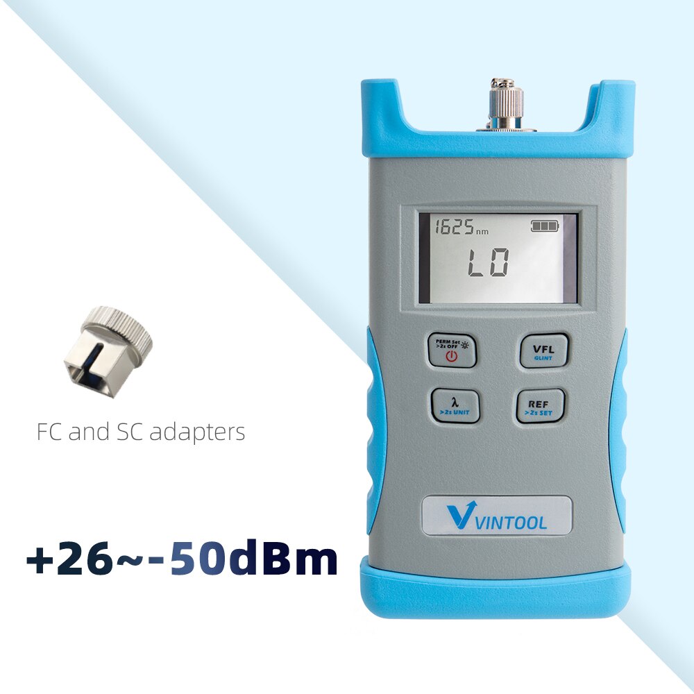 Glasvezel Power Meter Fc & Sc Verwisselbare Adapter -50 ~ + 26dBm Ftth Fiber Kabel Tester: V00-201C