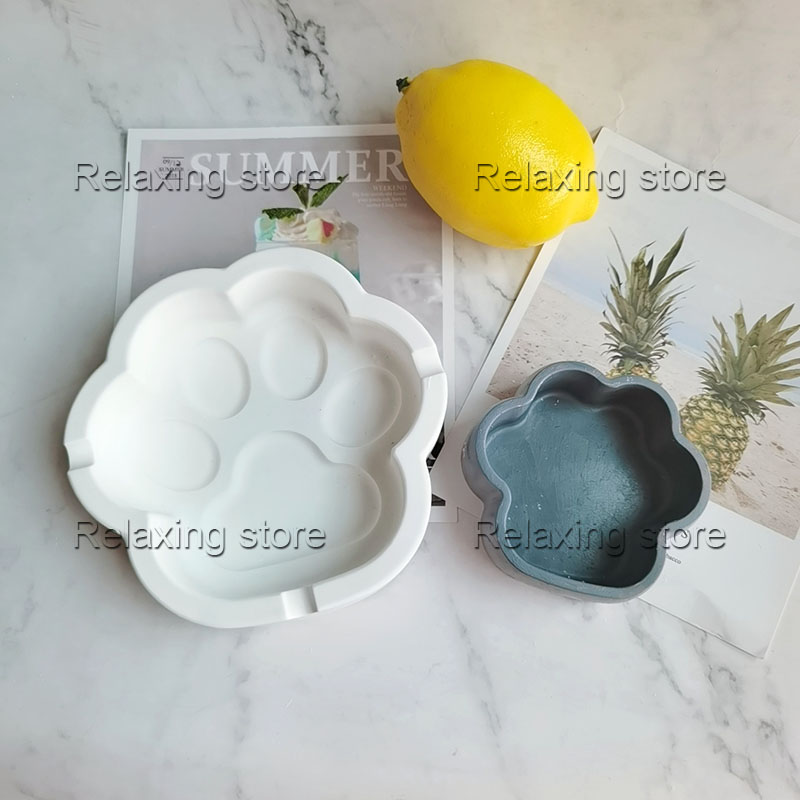 Kat Poot Cement Bloempot Vetplanten Planten Planter Mallen Leuke Claw Beton Gips Asbak Hars Opbergdoos Siliconen Mal