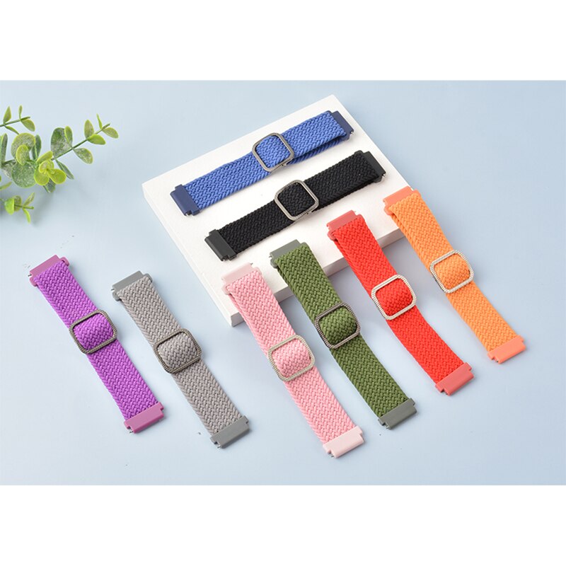 Boucle Solo tressée pour Huami Amazfit GTS 2 2e 2, Mini bracelet de ceinture élastique en Nylon réglable pour Amazfit Bip Lite 1S U pro