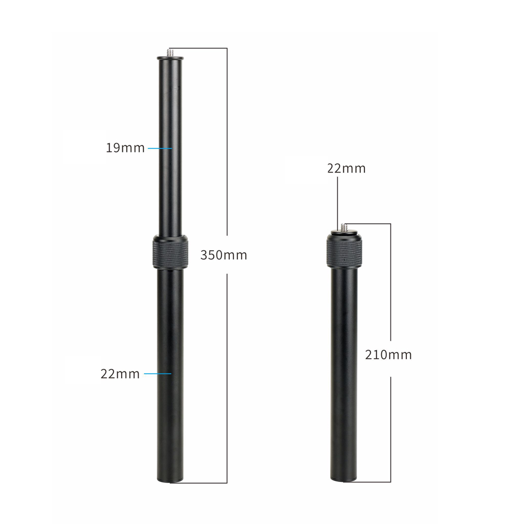 Kij do Selfie tyczka przedłużająca pręt 1/4 Cal śruba 2-częściowy stabilizator statyw przedłużenie maks. Długość 350mm