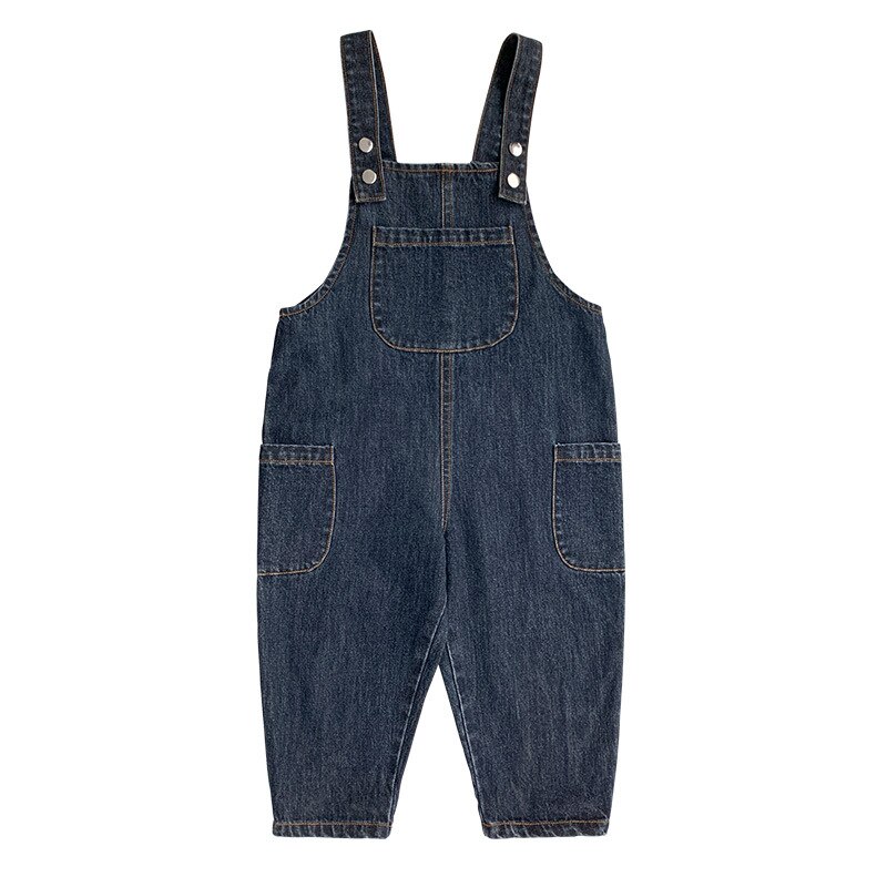 Peto vaquero informal para niños de 1 a 6 años, pantalones de algodón suave que combinan con todo, color sólido, otoño