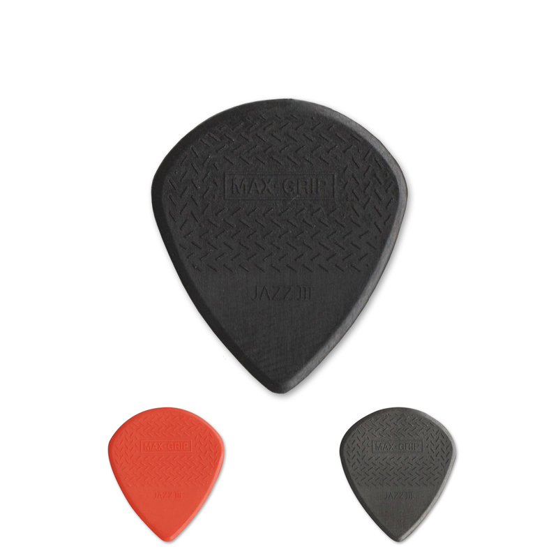 Choix de Dunlop. 471R3 MAX-GRIP JAZZ 3 médiators de guitare acoustique/électrique antidérapants/résistants à l'usure en nylon. 1,38 mm d'épaisseur.: Bourgogne