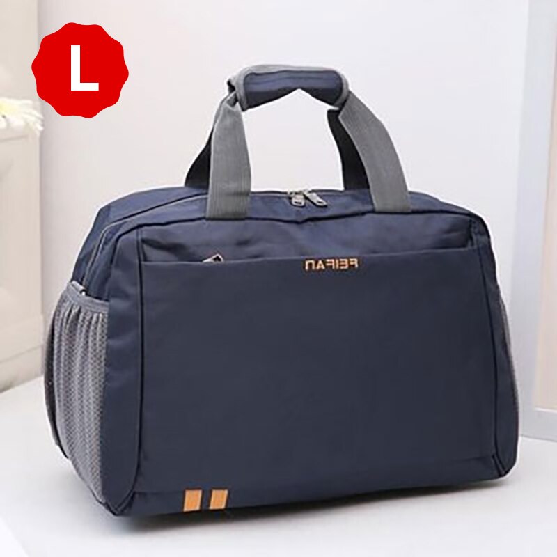 Scione Klassieke Reizen Zakelijke Handtas Mannen Waterdichte Cabine Bagage Tote Koffer Vrouwen Grote Casual Sport Weekend Schoudertas: Navy Blue L