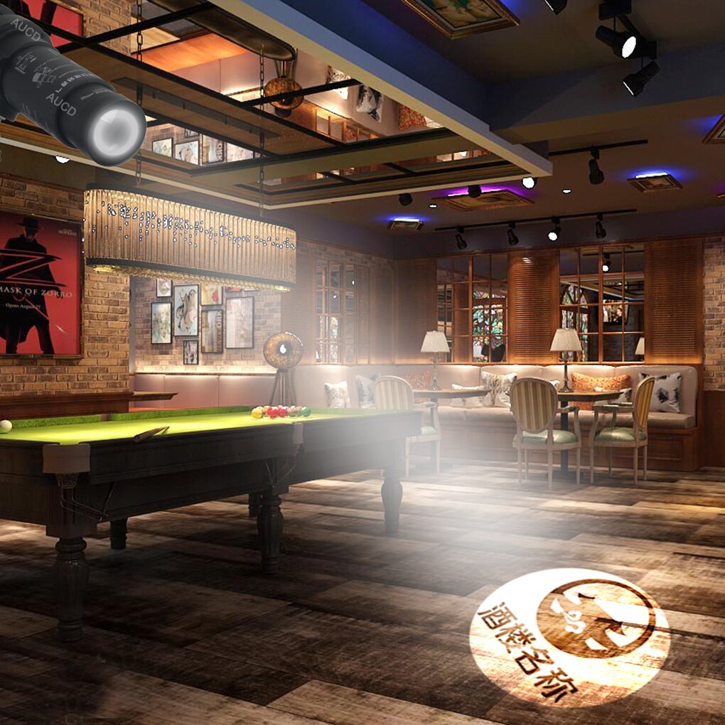 90-240VAC 20W LED HD Advertising Gobo Projector Show Lighting Show Zoom Lights Cafe Store Shop Outdoor Project AD Lamp NO Gobos