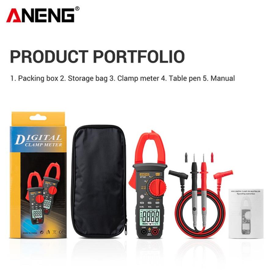 Portable ST181 Digital Clamp Ammeter Multimeter Automatic Range AC/DC Voltage Current Test Continuity Measure Tester