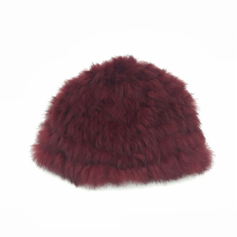 Luxury Girls Outdoor Winter Faux Fur Knitted Beanies Hats Woolen Fluffy Thick Warm Caps Women Fur Hats: C