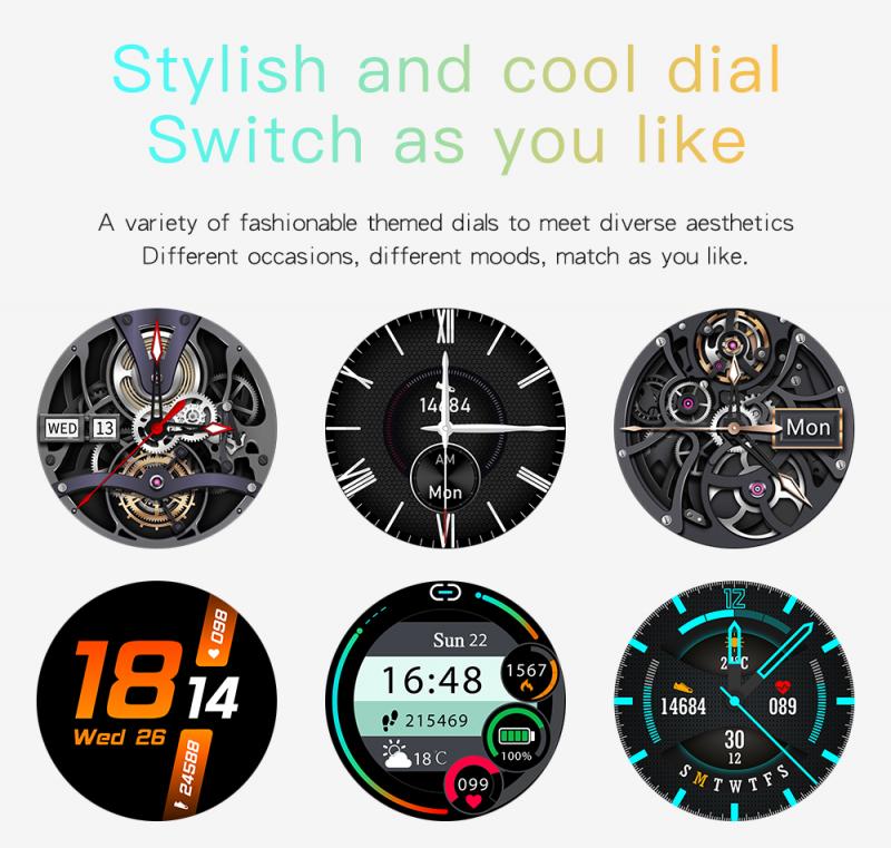Smartwatch - Bluetooth Call - Heart Rate, Blood Pressure, Blood Oxygen Monitor - 1.3" Round Screen