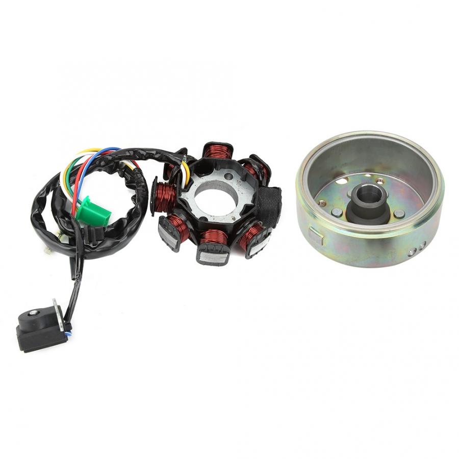 1 sett metallgenerator magneto stator Spole 8 pol passer til  gy6 125-150cc scooter atv tilbehør merkedeler