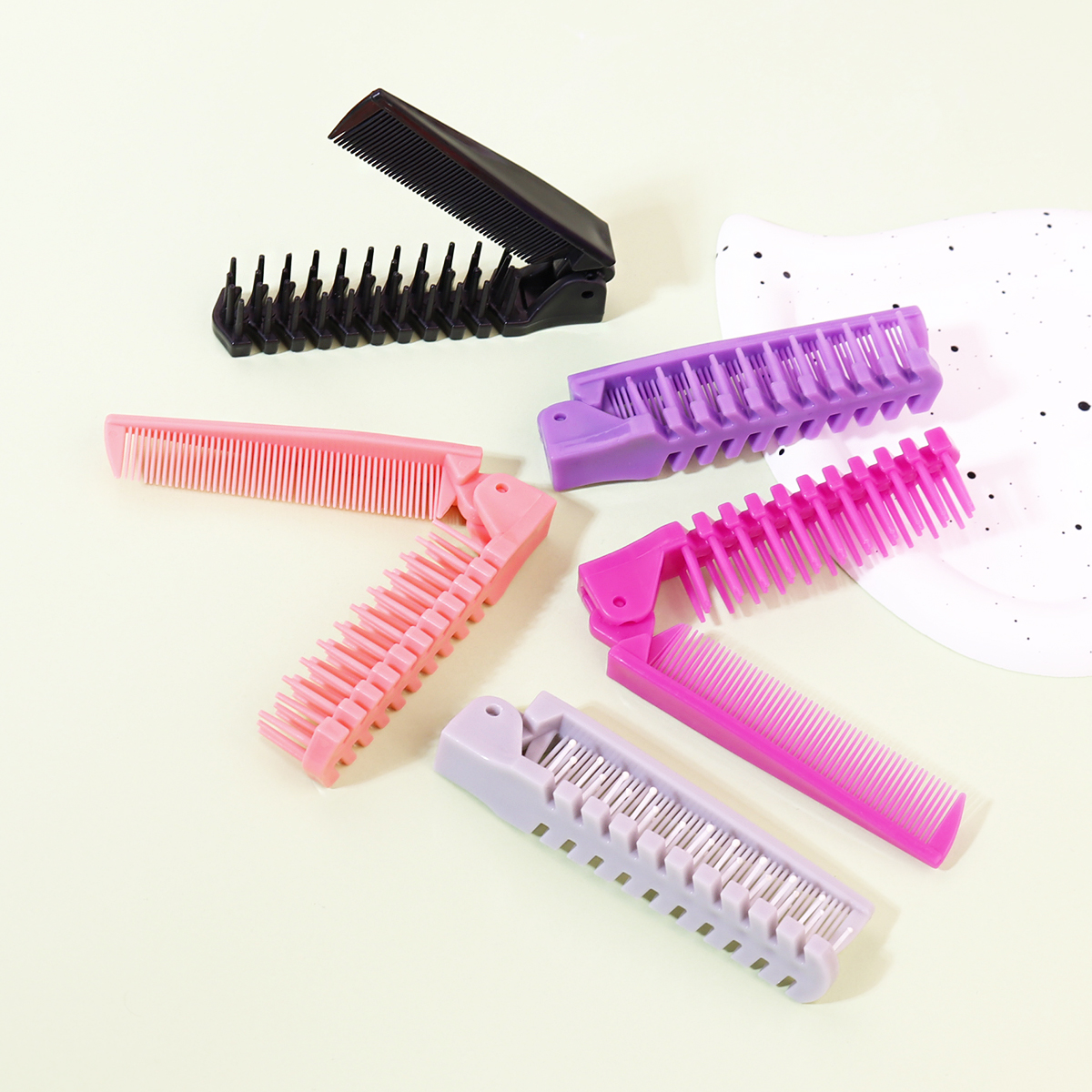 Tragbarer Reise-Klappkamm, Bürste, antistatischer Styling-Massagekamm, professionelles Haar-Styling-Werkzeug, speziell für Echthaar-Perücken