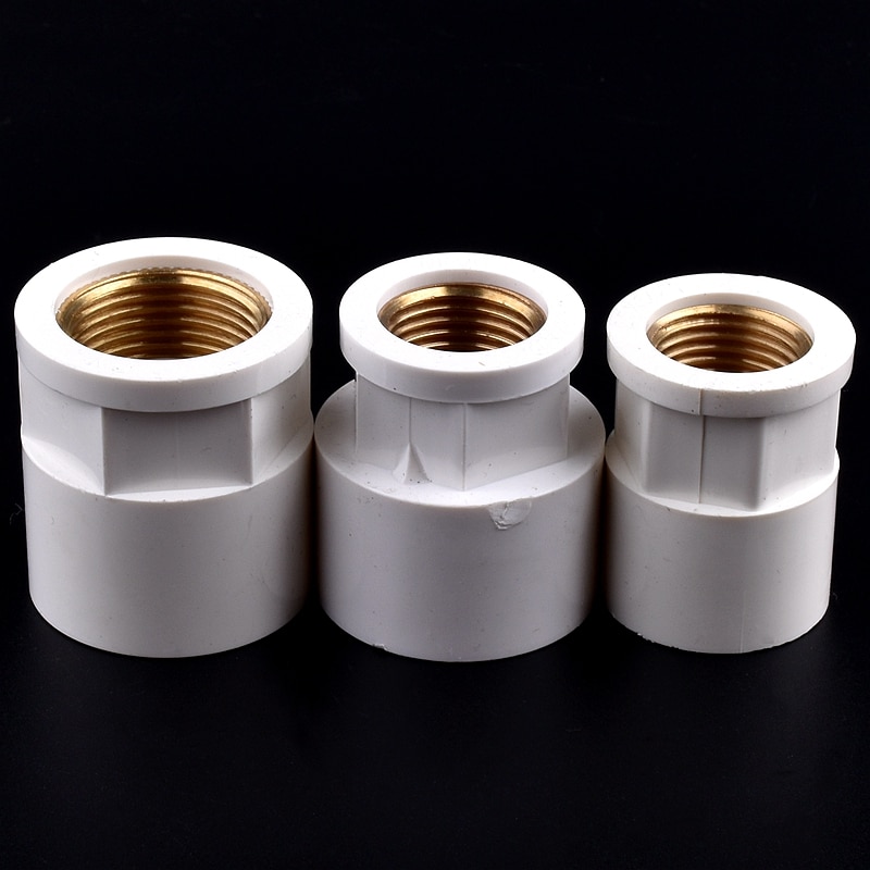 1-3Pcs 20 - 32mm To 1/2~1 Inch White PVC Copper Female Thread Pipe Socket Straight Garden Irrigation Water Supply Tube Joints