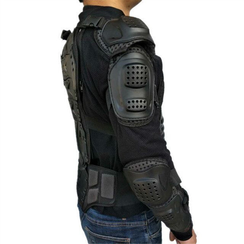 motorcycles long sleeve armor protection motocross clothing protection moto cross back armor protector Black