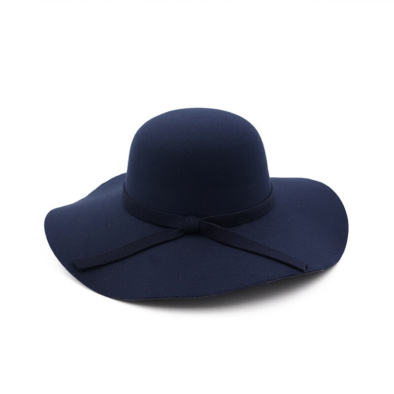 Talvihatut naisille ämpäri korkki pehmeä vintage leveä lieri villahuopa keilaaja fedora hattu floppy cloche naisten iso hattu kirkon lippis: 5