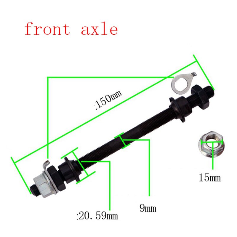 Mountain bike solid axle, ball hub solid rear axle, ball 150mm front axle, 180mm rear axle