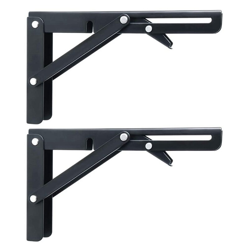 8 Inch Stainless Steel Folding Shelf Bracket Heavy Duty Stainless Steel Bracket Tripod Support: Default Title