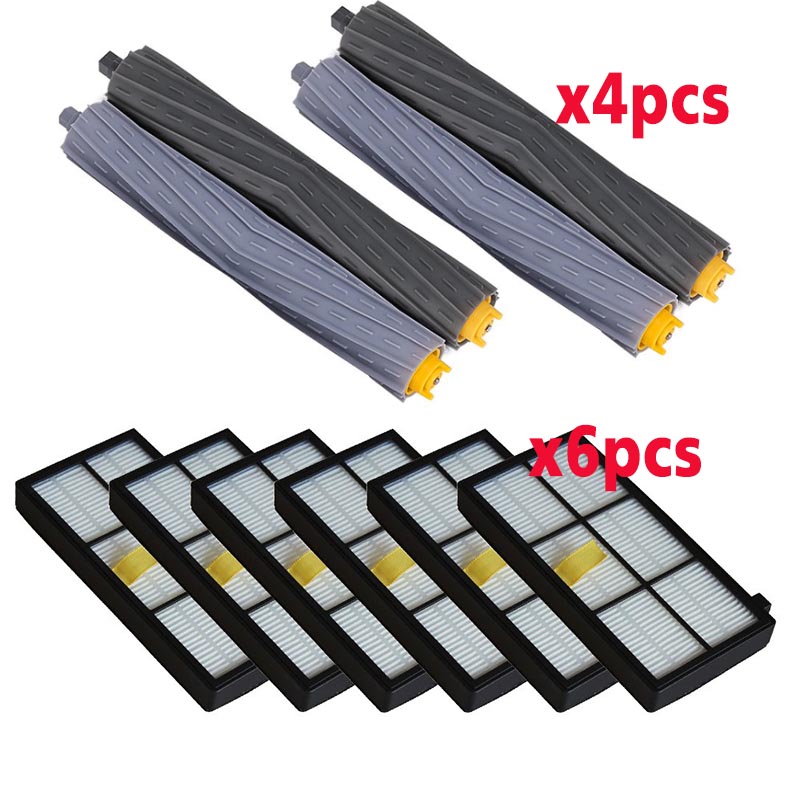 Accessoires Kits remplacement pour iRobot Roomba 800 900 série 870 880 890 960 980 aspirateur côté brosse filtre extracteur: 10pcs-set