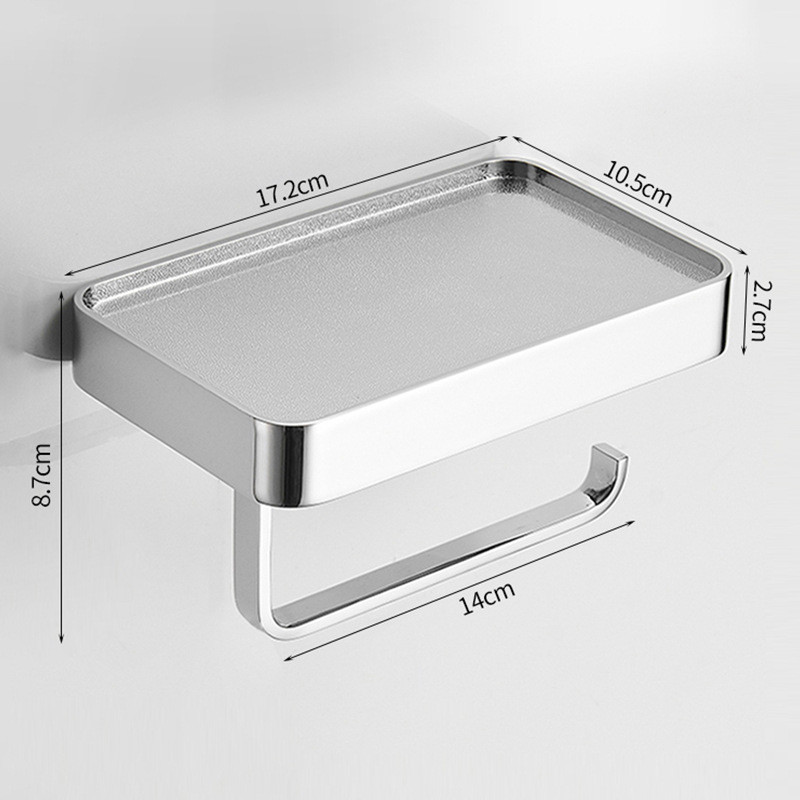 Tuqiu-soporte de papel higiénico gris cromado, portarrollos de papel de acero inoxidable con estante de almacenamiento para teléfono: Rojo