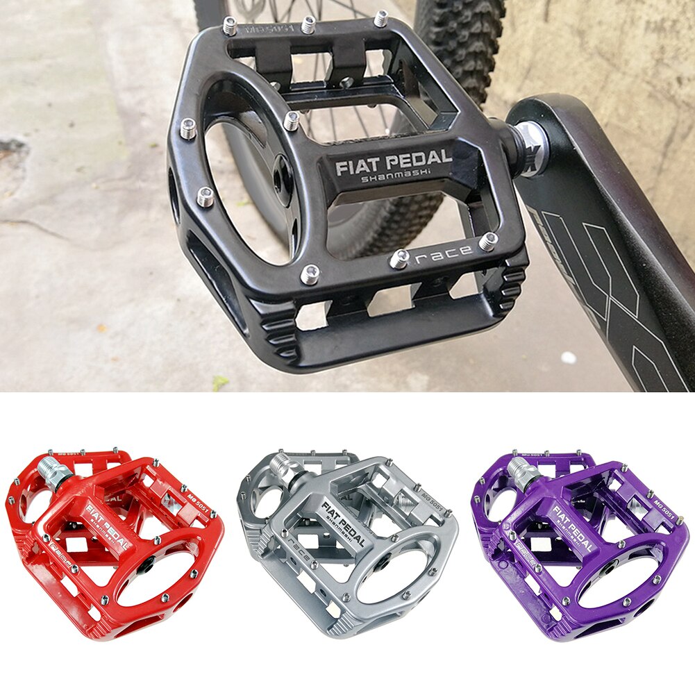Bicycle Bearing Pedals Flat Bike Pedals Alloy Fixed Gear Road Bike Large Non-Slip Pedals for Cycling Bike Accessories