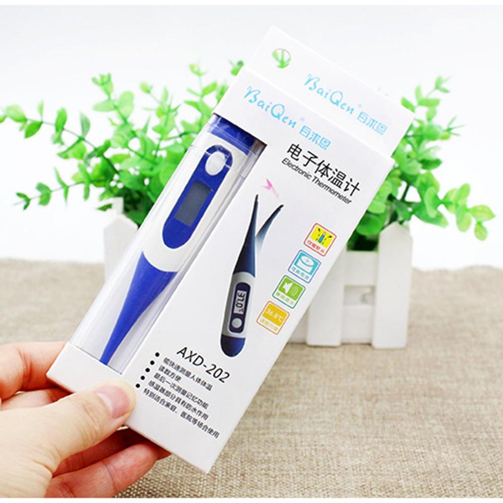 Digital Lcd Large Screen Display Thermometer Flexible Tip Oral Mouth Underarm For Kids Adult Portable
