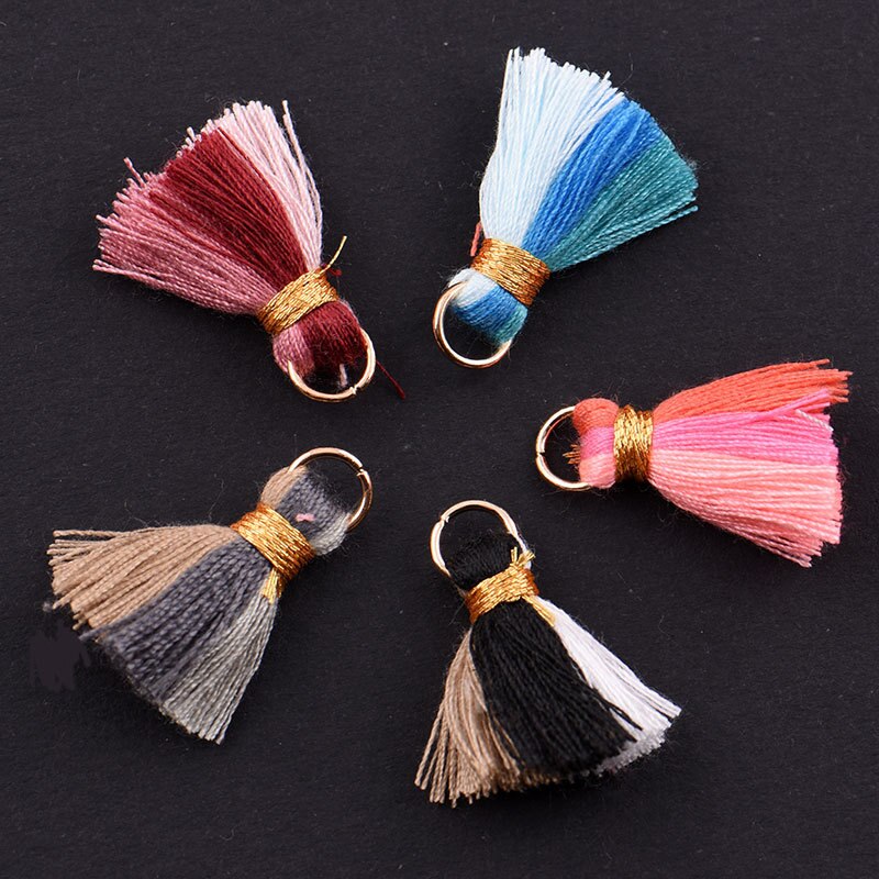 30pc färger mini bomullstråd tofs boho smycken gör leveranser armband halsband hitta fransar trim hängen små tofsar