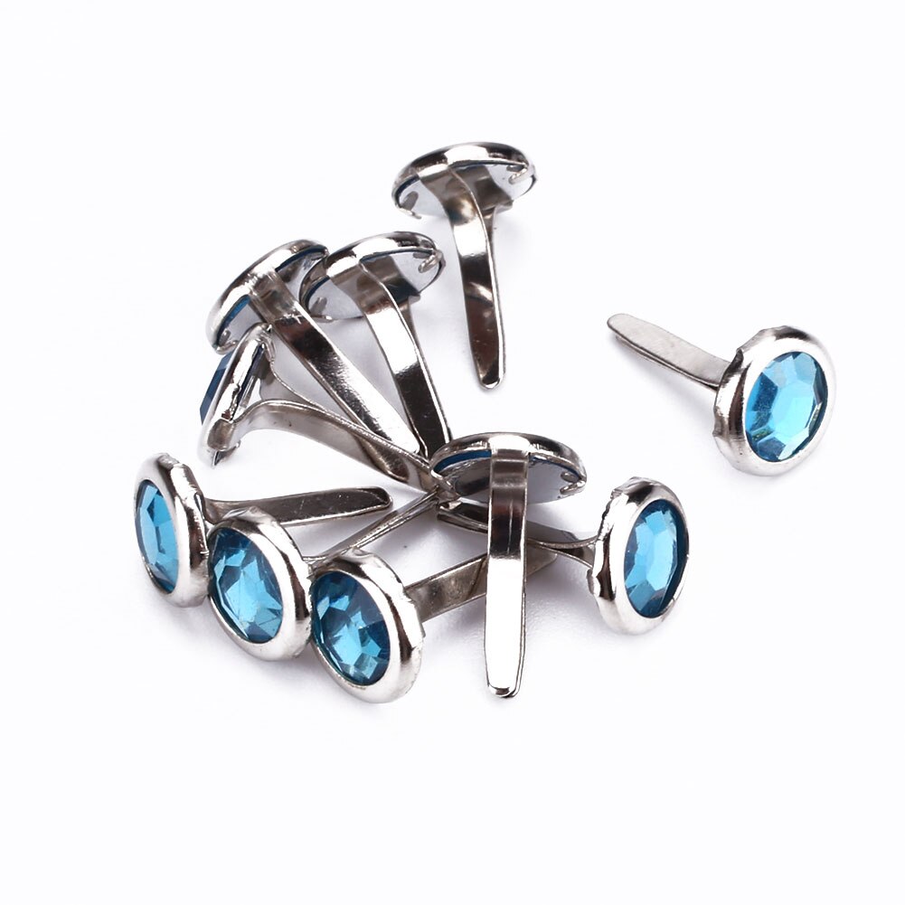 DIY 20 sztuk metal mini okrągły kryształ górski ćwieki nity mocujące rzemiosło dekoracji
