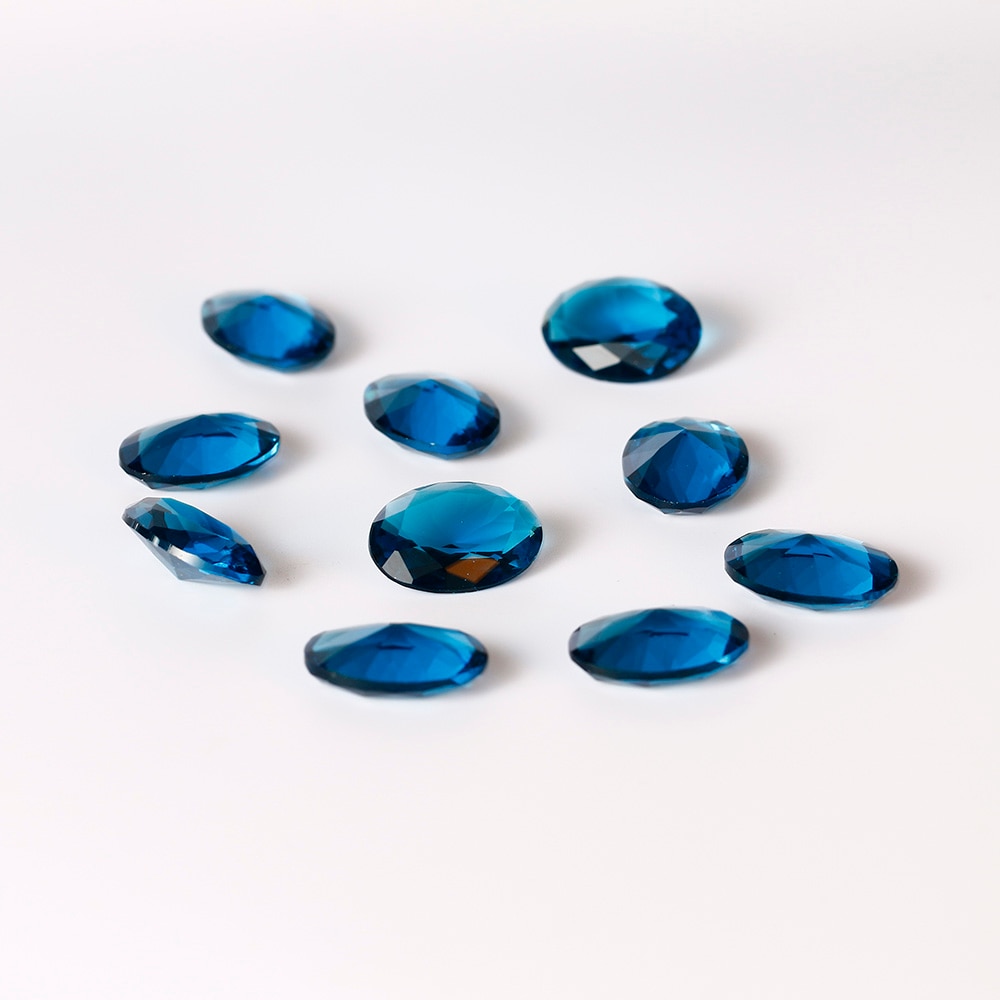 8.5-9ct Peacock Blue Sapphire 13x18MM Oval Loose Gemstone DIY Jewelry Accessories 10 pcs/set