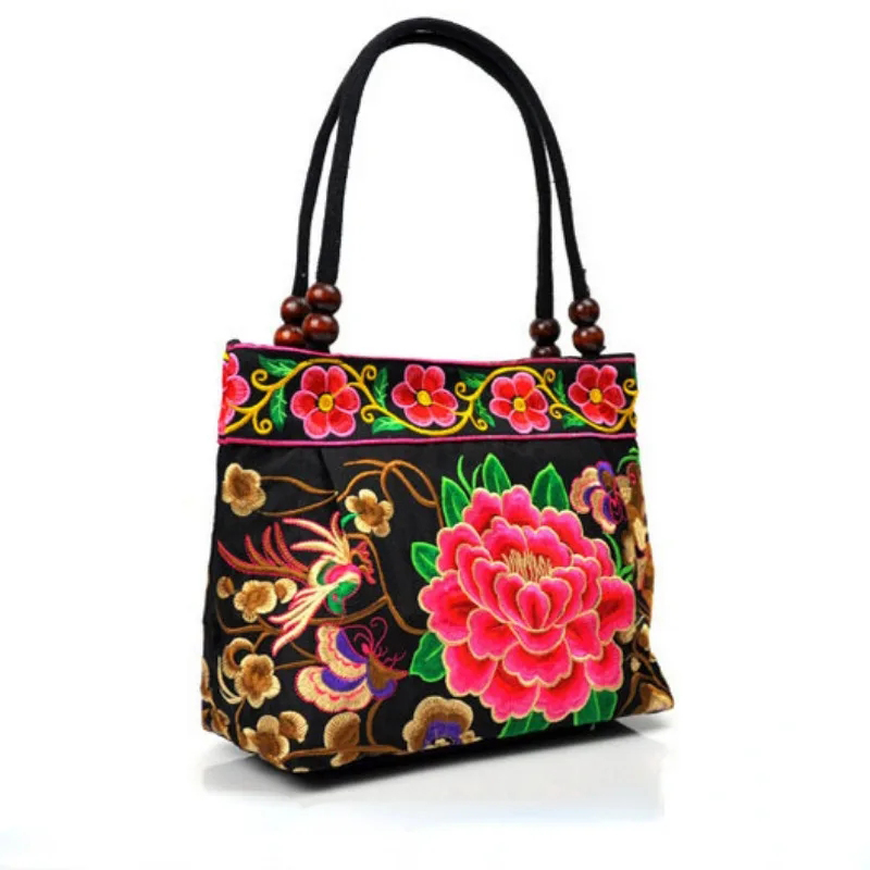 Original Ethnic Style Canvas Embroidered Women's Bag Handheld Small Bag Embroidery Handbags for Women