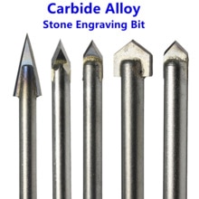 Cortador de grabado de mármol y piedra, brocas enrutadora de granito, torno de carburo CNC, cuchillo grabador para tallar azulejos, herramienta fresadora de perforación