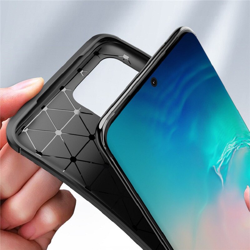 Geschikt Voor Samsung S20 Ultra Carbon Fiber Kever Anti-Val Shell Note10 Lite Cooling Tpu Beschermende Zakelijke Stijl Cover