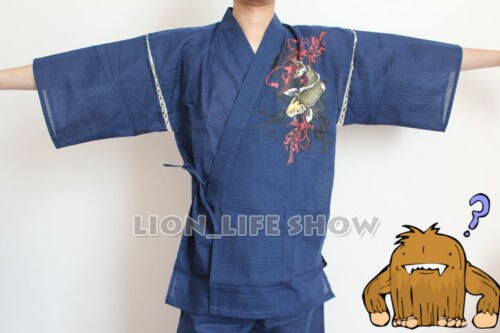 Biamoxer-Kimono japonés Jinbei para hombre, ropa de dormir, pantalones de manga corta, pijama para el hogar