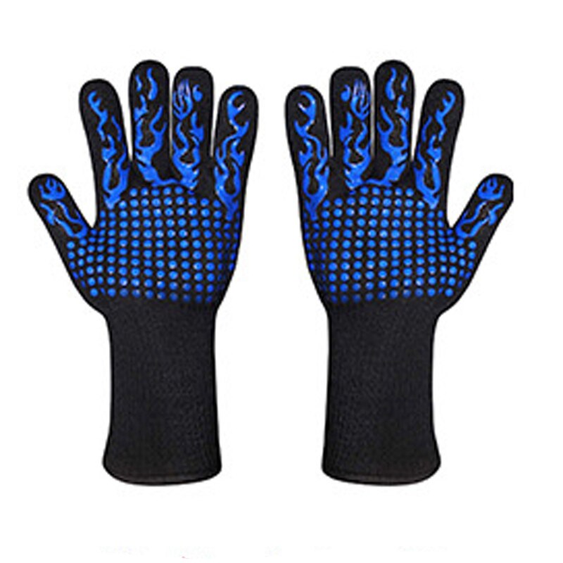 Haleychan 1472f varmebestandige grillhandsker mikrobølgehandsker dobbeltsidet silikone bomuldsmateriale anti-cut finger sælges  by 1 par: 09