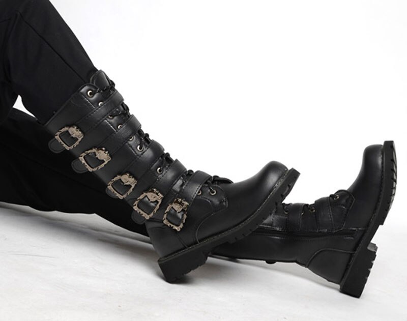 Neue Persönlichkeit Männer Stiefel Punk Stiefel Männlichen hoch-oben Beiläufige Schuhe Motorrad Stiefel Größe 37-45