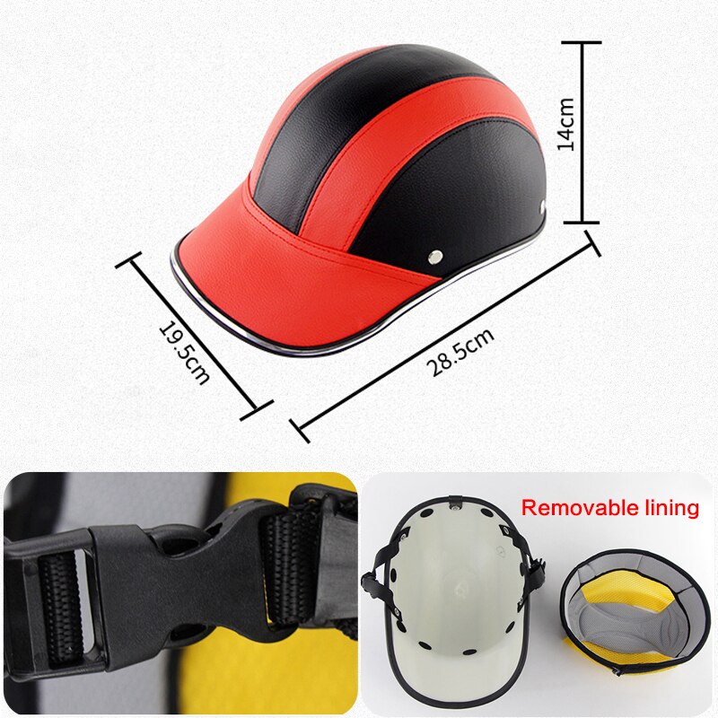 Verstelbare Fiets Fietsen Helm Baseball Cap Lederen Anti Uv Veiligheid Fiets Helm Mannen Vrouwen Racefiets Helm Voor Mtb Schaatsen